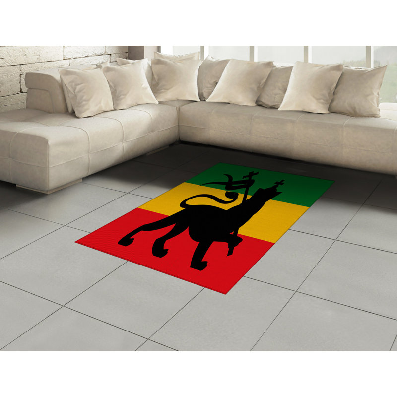 Rasta High Density Long Fiber Poly Threads Decorative Area Rug Carpet, Rectangle 4' x 5'8"