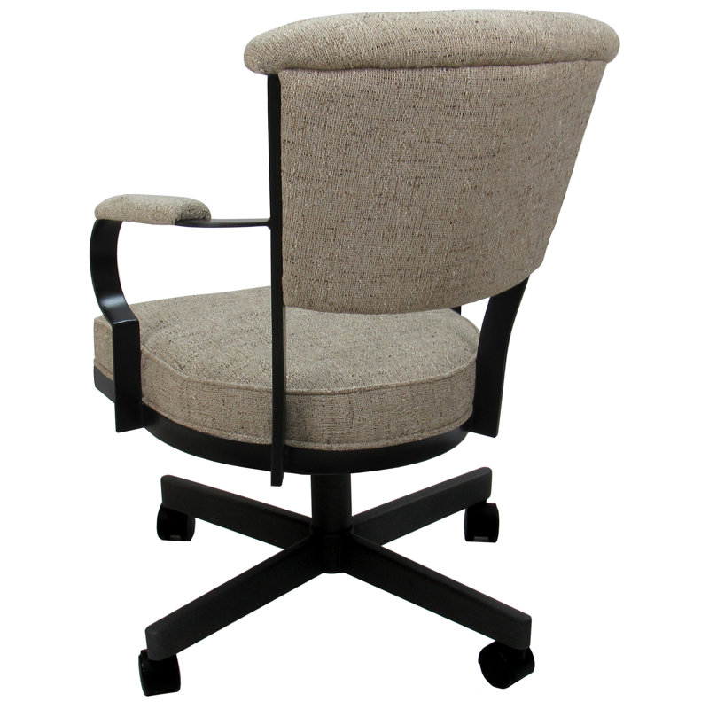 Miami Metal Dining Caster Chair - Driftwood, Black