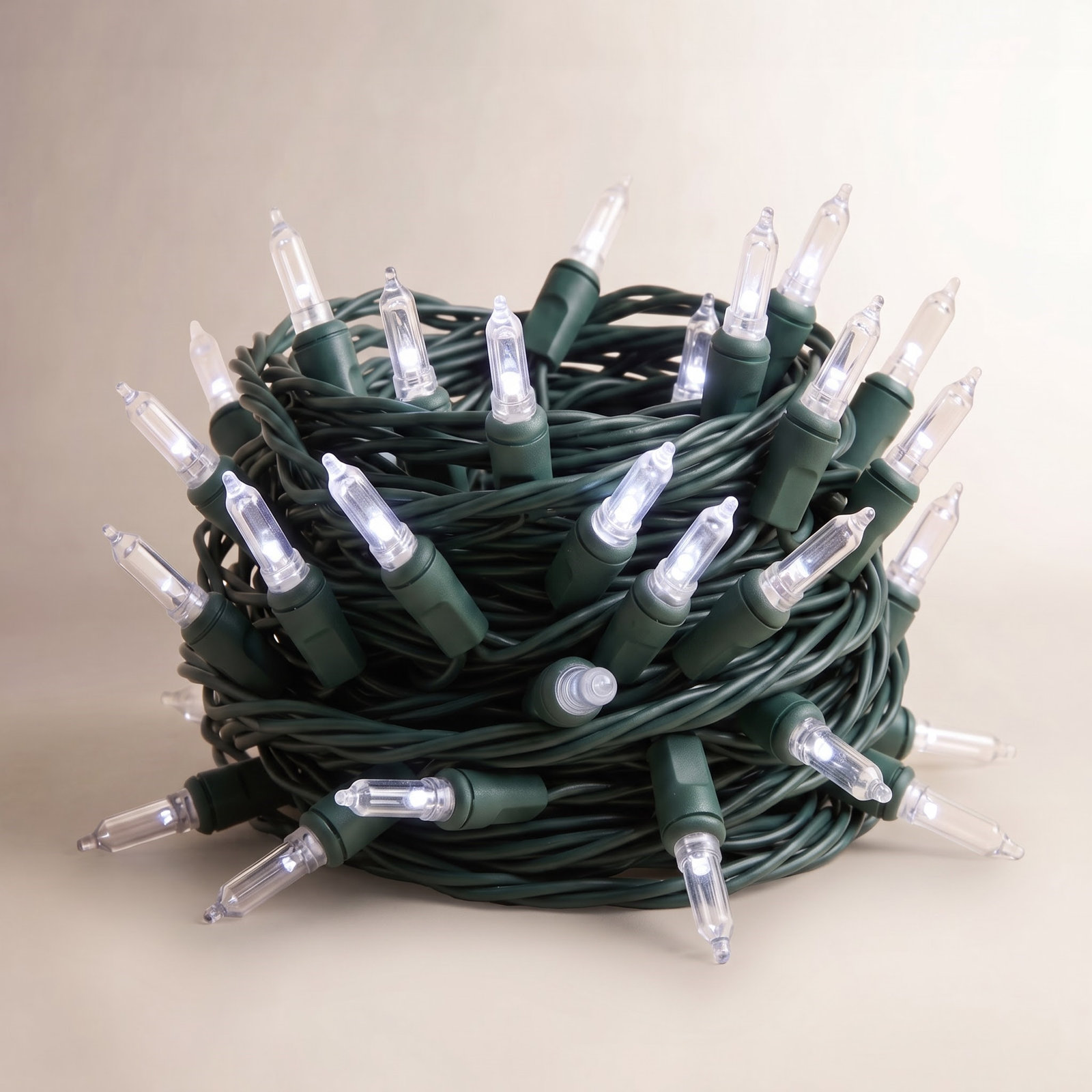 Italian LED Single Mold Christmas Lights, Pure White