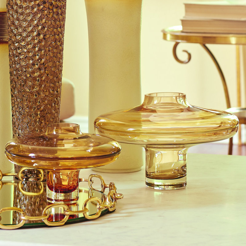 Linked Mirrored Tray-Brass-Lg, Large
