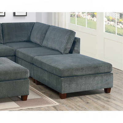 Adelynne Modern Sofa 1Pc Corner Wedge Chenille Fabric Modular Corner Wedge Sofa Living Room Furniture
