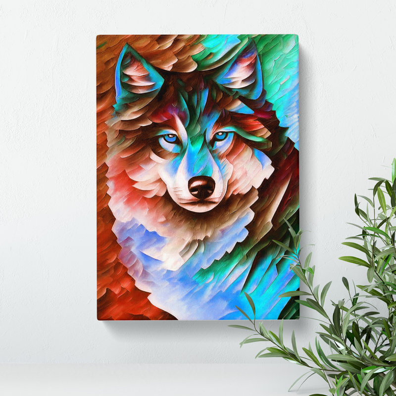 Wolf Portrait No.6 - Wrapped Canvas, 60cm H x 40cm W x 3cm D