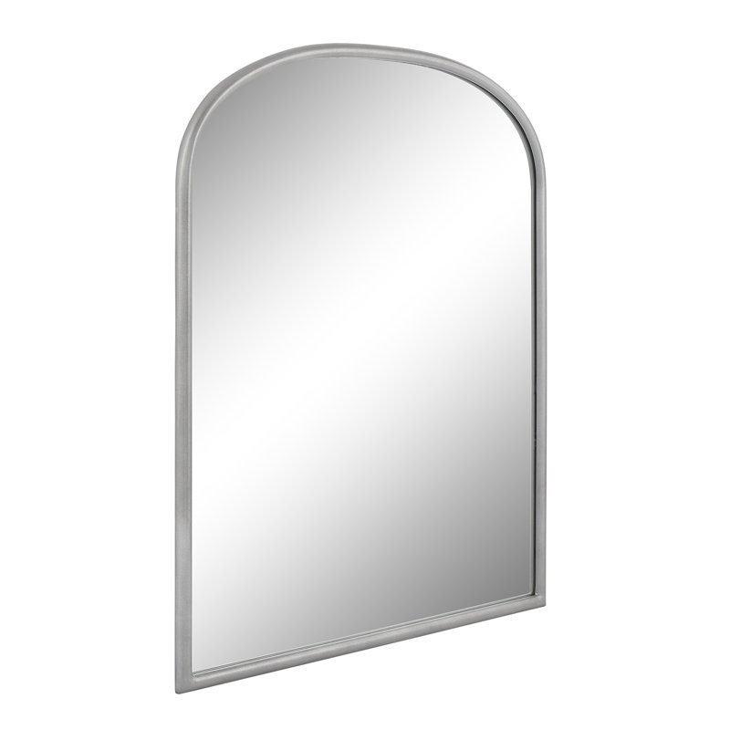 Bhavith Metal Arch Wall Mirror, Silver, 40" x 33.8"