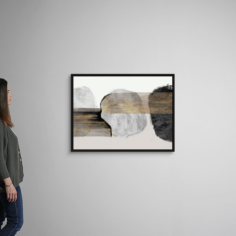 "Ancré motion I" par PI studio, reproduction d’art, H 32 po x l 42 po x P 1,75 po, Cadre flottant noir