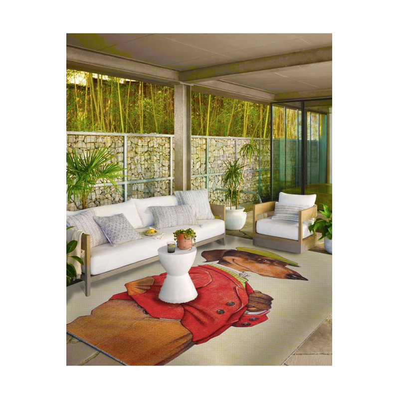 Tapis décoratif à motif de chien lavable à la machine, Sous-tapis rectangulaire 2 pi 4 po x 3 pi 11 po