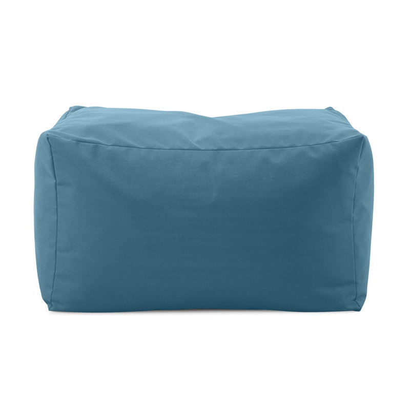 Outdoor Pouf Bench, Seascape Sand, Blue/Green