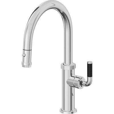 Descanso Kitchen Pull-Down Kitchen Faucet With Button Sprayer - Low Arc Spout