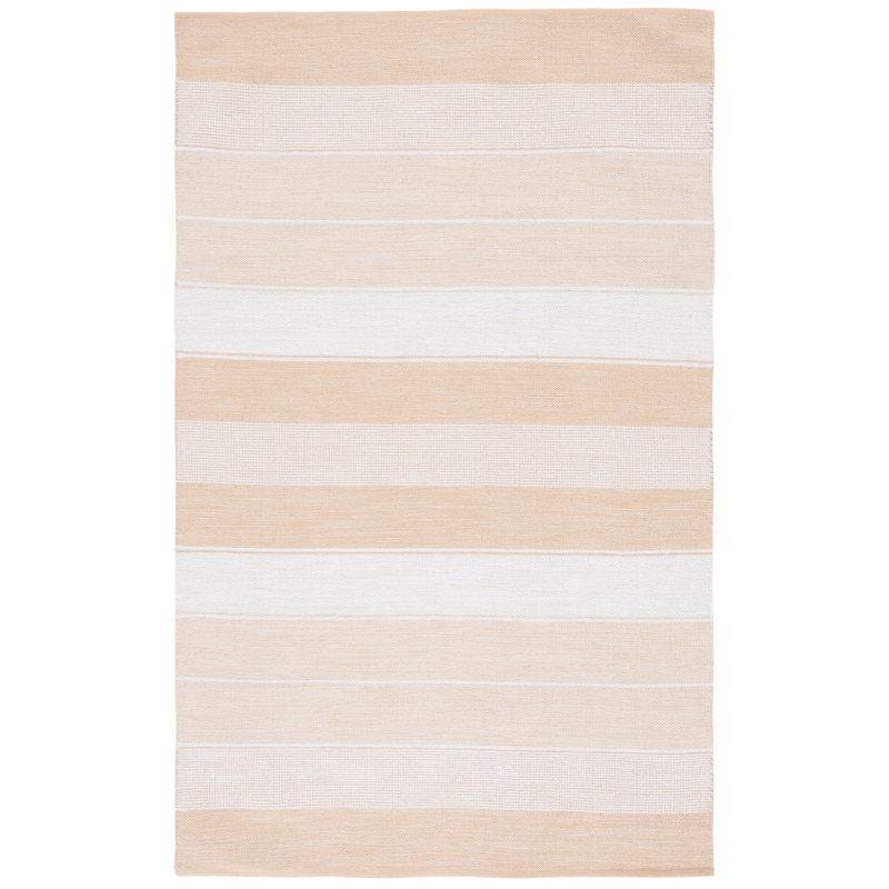 Tapis rayé en coton tissé à plat Masek Kilim, Rectangle 4 pi x 6 pi