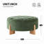 Repose-pieds rond capitonné 32 po avec pieds en bois massif, table basse moderne avec boutons capitonnés, lignes passepoilées, repose-pieds en chenille pour le salon-395992833