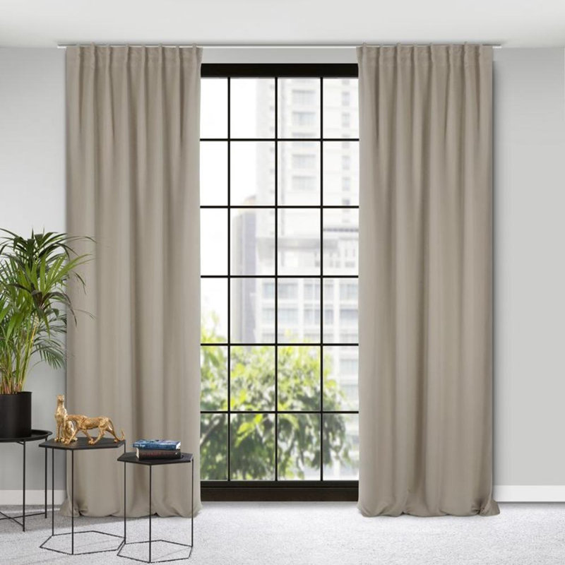 Milan Room Darkening Single Curtain, Cream Tape