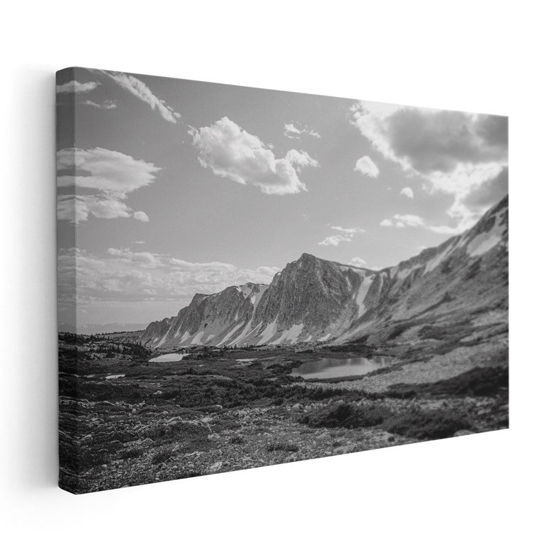 Wyoming Wonder Black and White - reproduction d'art sur toile, H 20 po x l 30 po