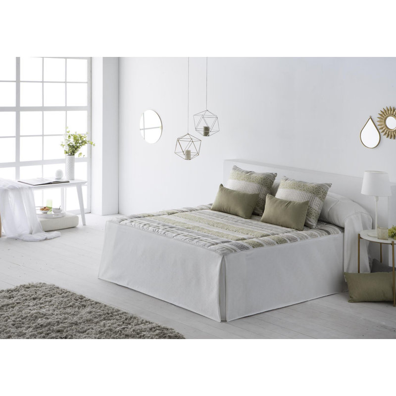Marouane Polyester No Pattern Bedspread, 105 x 200 cm, Green