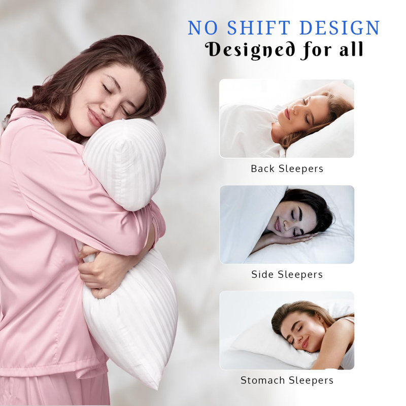Covers&all Bed Pillows for Sleeping, Breathable Microfiber Pillow (Pack of 2) for Side Sleepers, Back & Stomach Sleepers, Standard Size Pillows Breathable & Washable Neck Support Pillows,26"L x 20"W (Set of 2)