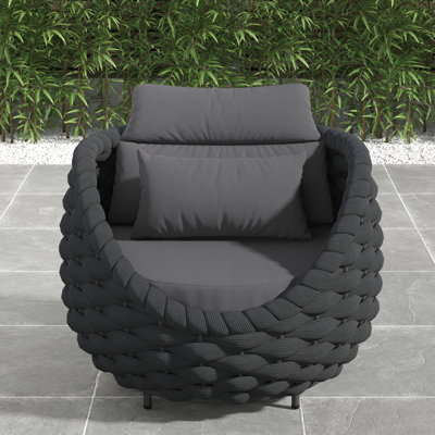 Canapé de patio en polyester avec coussins