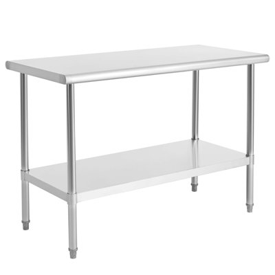 Table de préparation durable en acier inoxydable 24 x 48 pouces, certifiée NSF pour un usage commercial et industriel