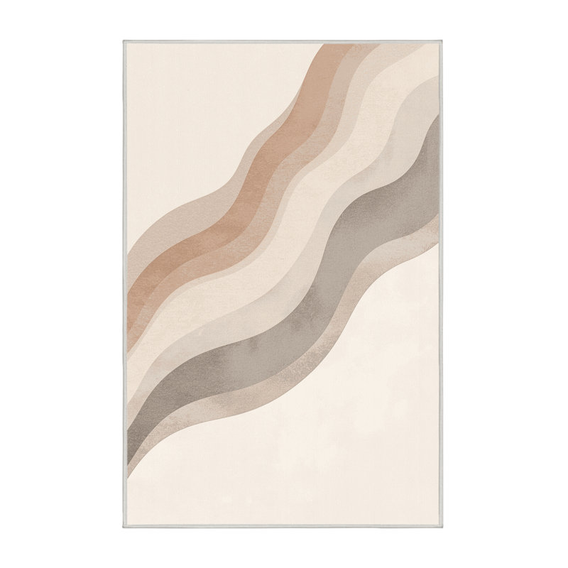 Tapis beige doux et moelleux Teterboro, 7 x 10