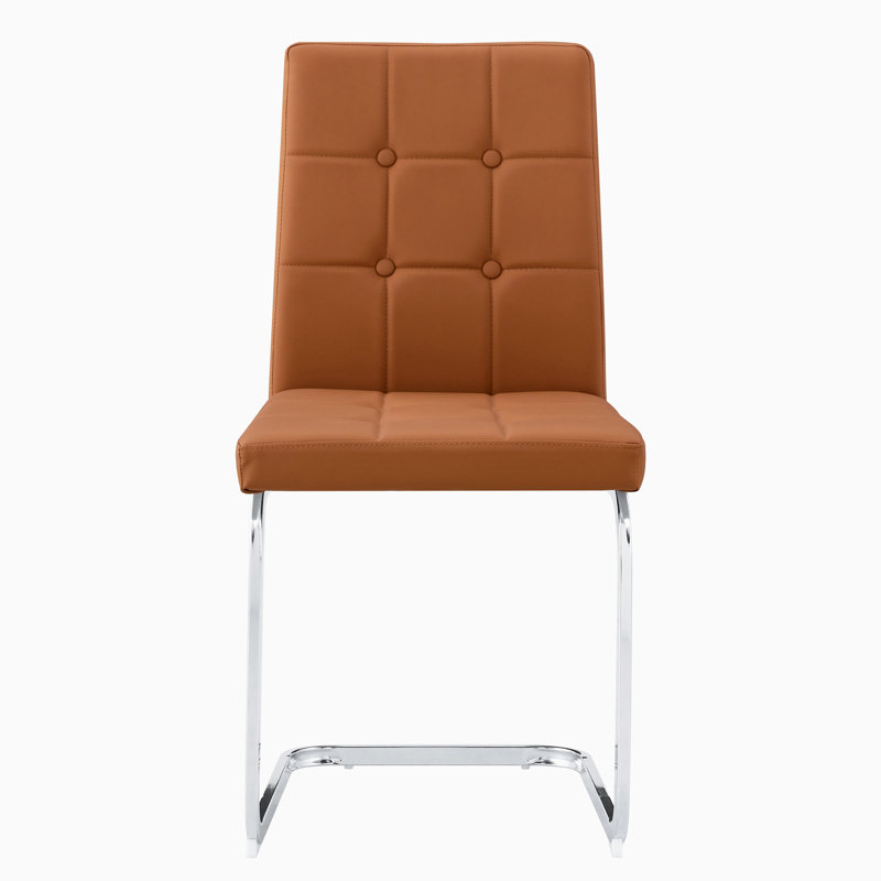 Chaise d'appoint en similicuir, Brun