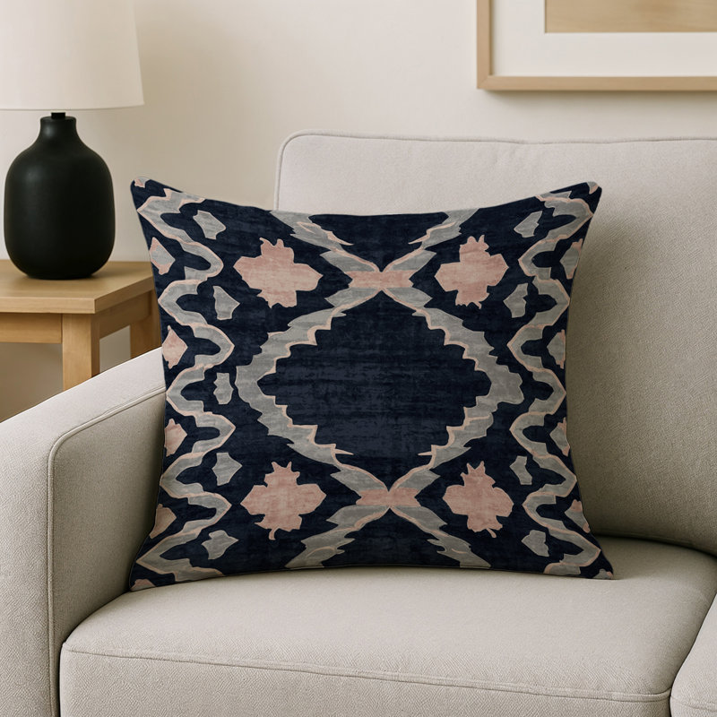 Coussin décoratif intérieur et extérieur Modern, Gris géométrique 19, Carré 18 po
