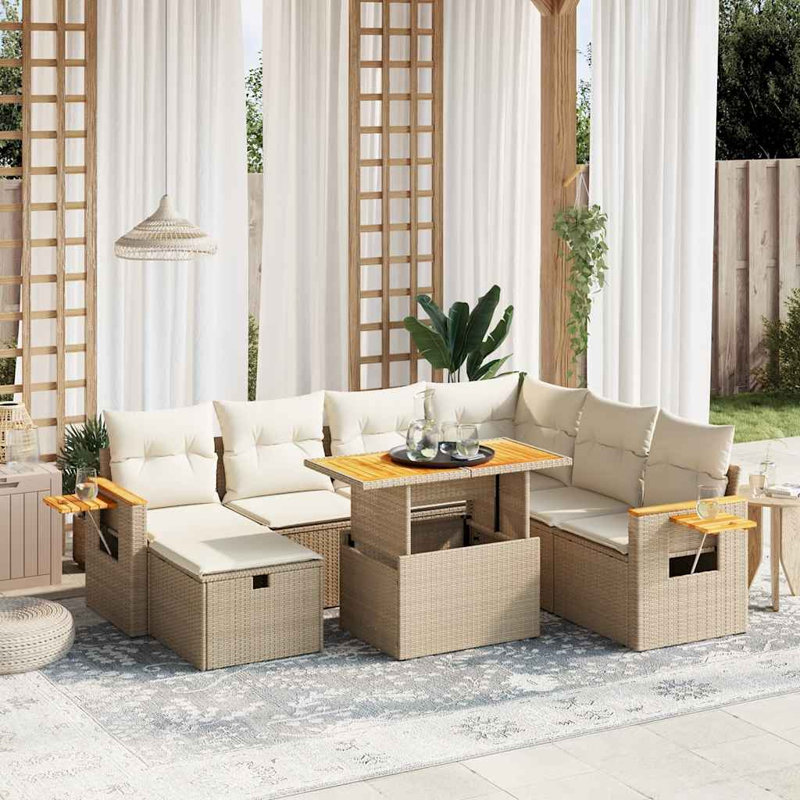 Ensemble de canapé de jardin Vidaxl beige