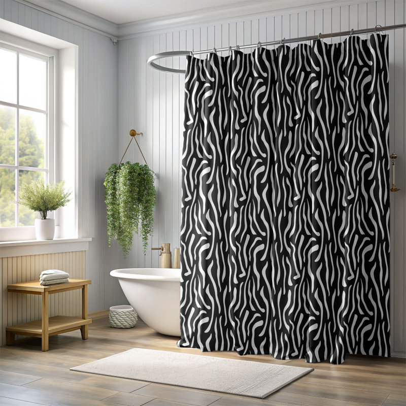 Black Shades - Rideau de douche Premium, H 74 po x l 71 po