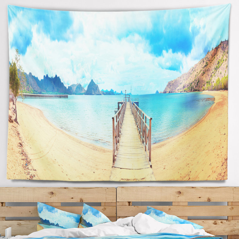 Photographie de paysage komodo panorama avec pier tapestry, H 32 po x l 39 po