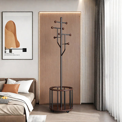 Stainless Steel Coat Rack 360 Wheels Brake