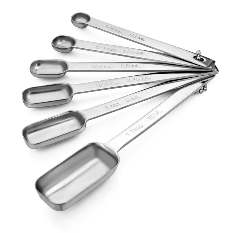 Ensemble de cuillère à mesurer 6 pièces en acier inoxydable cuisinox