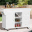 Multifunctional Dining Trolley Rolling Kitchen Cart With Drawers, Cabinets,134×46×92 Cm-114194486