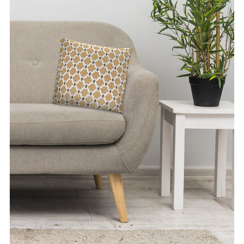 Beauville Geometric Square Cushion, Gold, 55 x 55cm