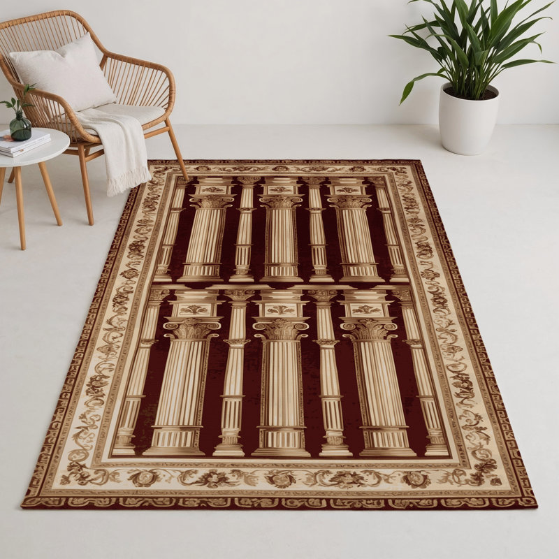 Tapis d'intérieur et d'extérieur brun français, Rectangulaire 3 pi x 5 pi