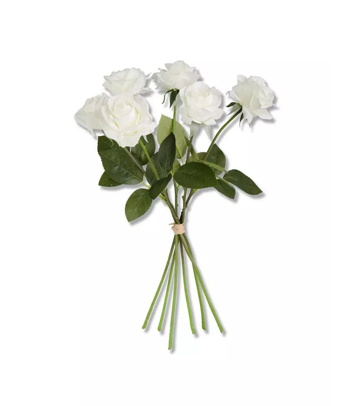 17.5" Real Touch White Rose Bud Bundle