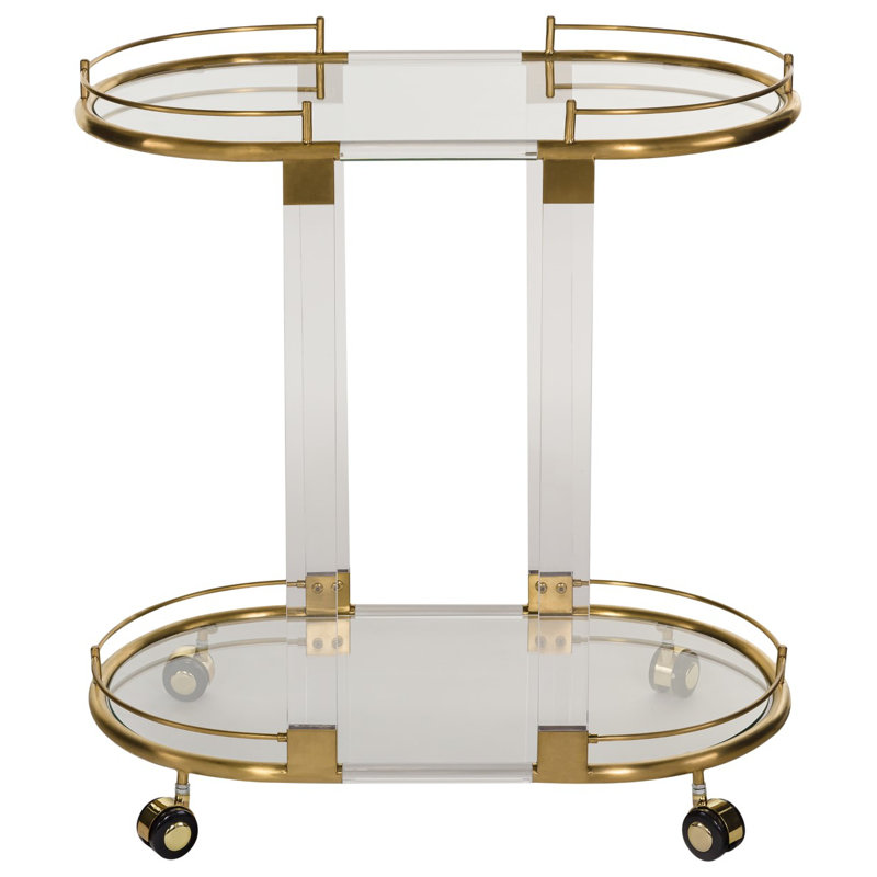 Chariot-bar Gamby, Transparent / laiton