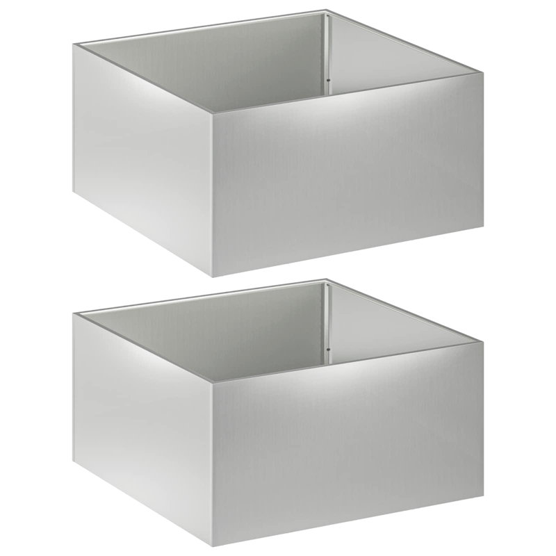 Planter Raised Garden Bed Plant Pot Flower Pot Grey Weathering Steel, 40cm H x 100cm W x 100cm D, 2