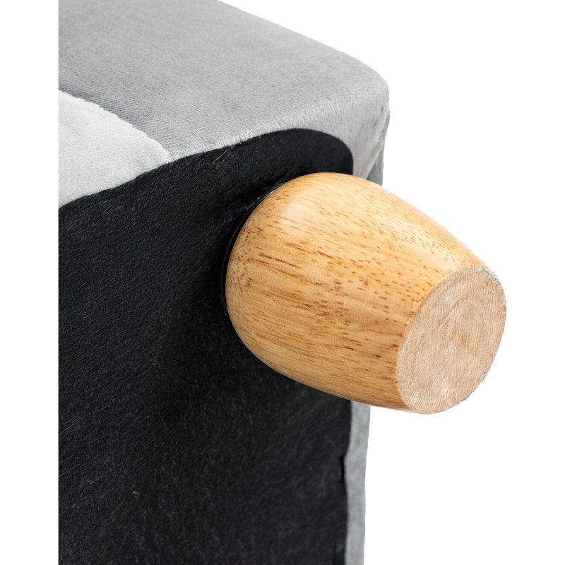 Elegant Gray Faux-Velvet Elevated Dog Bed with Wood Legs