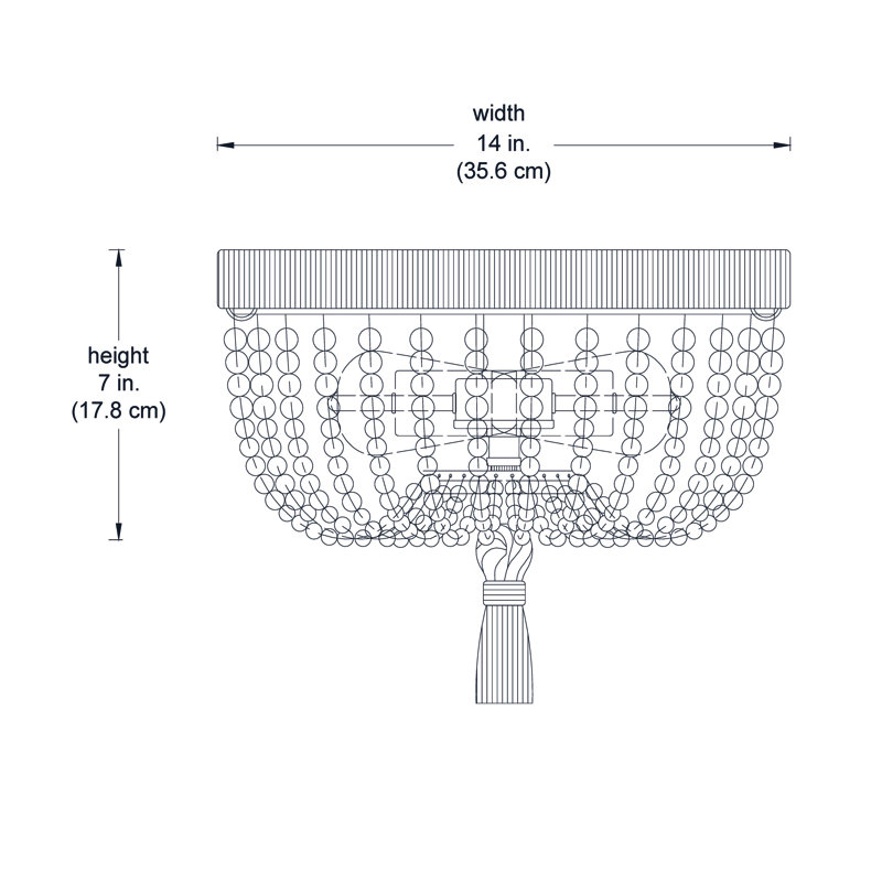 Farnum Solid Wood Semi Flush Mount, 7" H x 14" W x 14" D