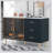 Modern Sideboard MDF Buffet Cabinet Marble Sticker Tabletop and Amber-yellow Tempered Glass Doors-410541293