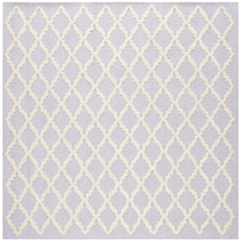 Cannen Hand Tufted Wool Geometric Rug, Square 6'