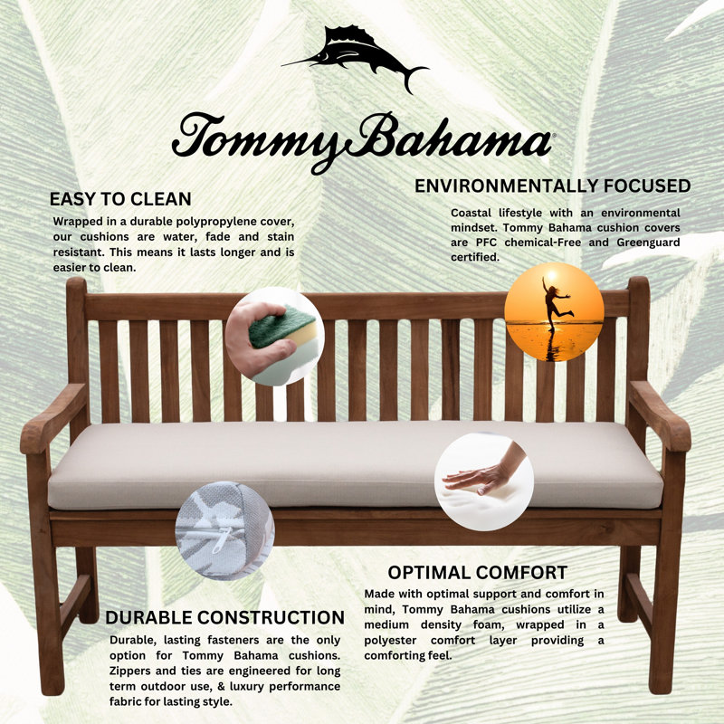 TB Bench Outdoor Cushion, Bamboo Bay Sand, 50"W x 19"L
