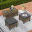 Ensemble de conversation de patio en osier résistant aux intempéries pour 7 personnes avec chaises pivotantes en osier, table basse de rangement et poufs multifonctionnels-131146273