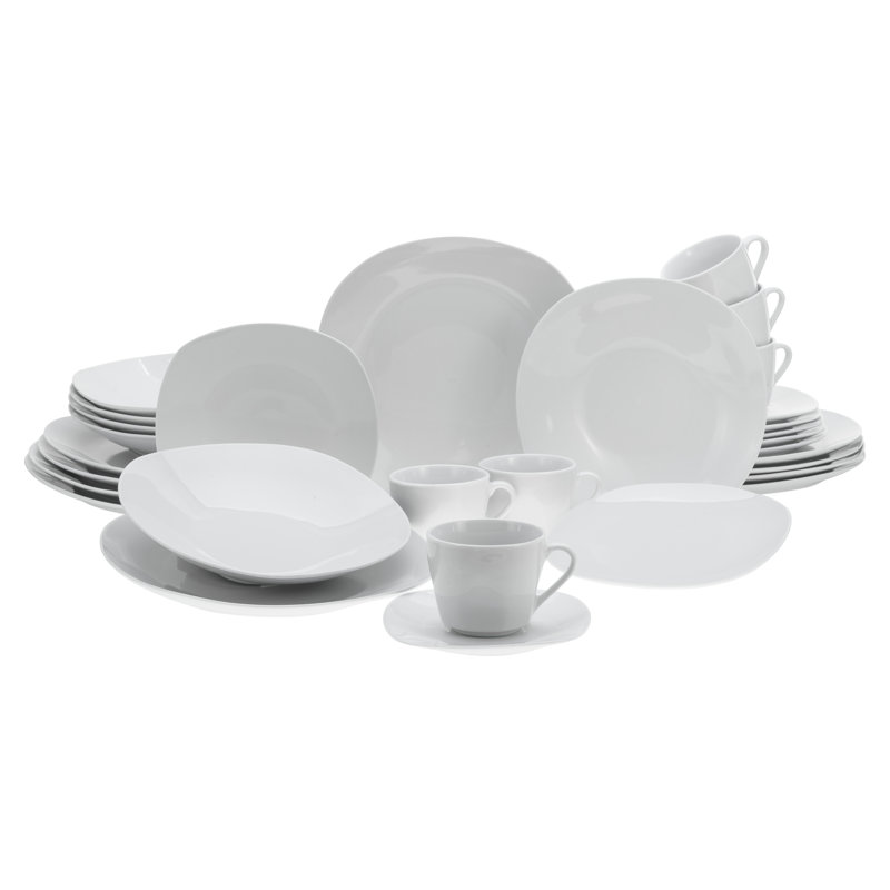 Square 30 Piece Dinnerware Set, Service for 6
