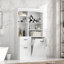 Armoire de rangement de salle de bain 39,30 po avec panier inclinable, grand organisateur autoportant de 70,9 po de hauteur avec tiroirs et tablettes réglables, tour à linge en panneau de fibres à densité moyenne avec poignées en acier
