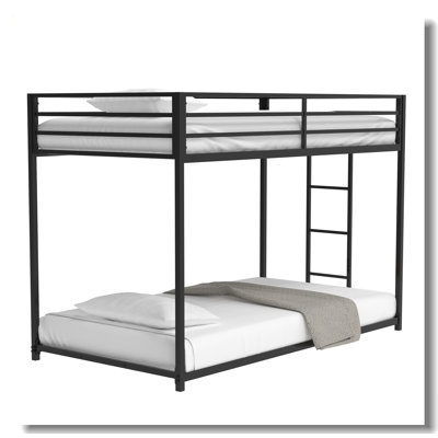 Twin Over Twin Bunk Bed Metal Black For Kids And Adult by Isabelle & Max