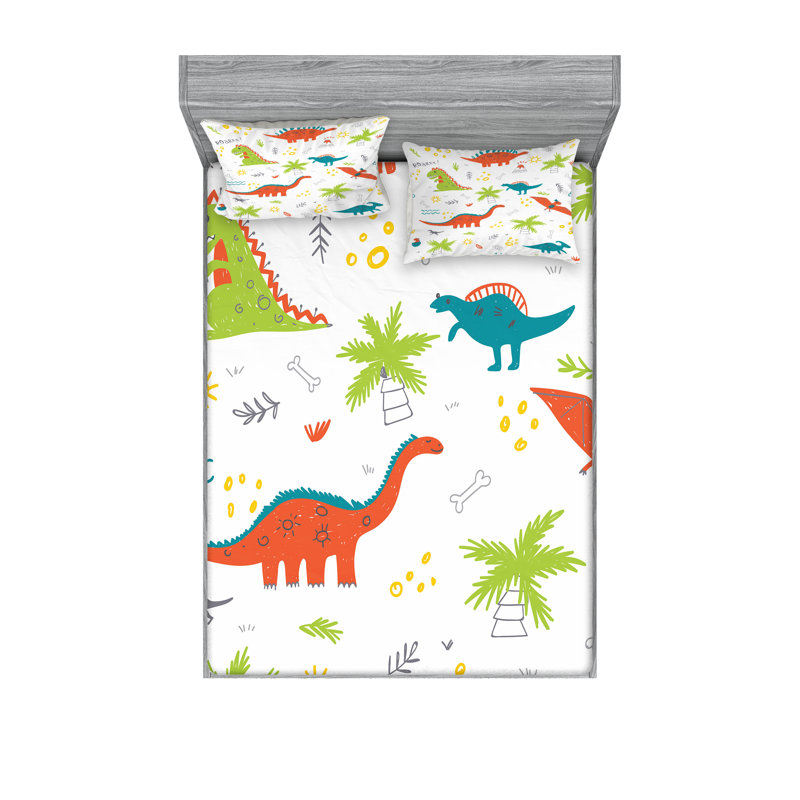Multicolore ensemble de draps et taies décoratives Ambesonne, Ensemble de draps pour grand lit avec 4 taies d'or