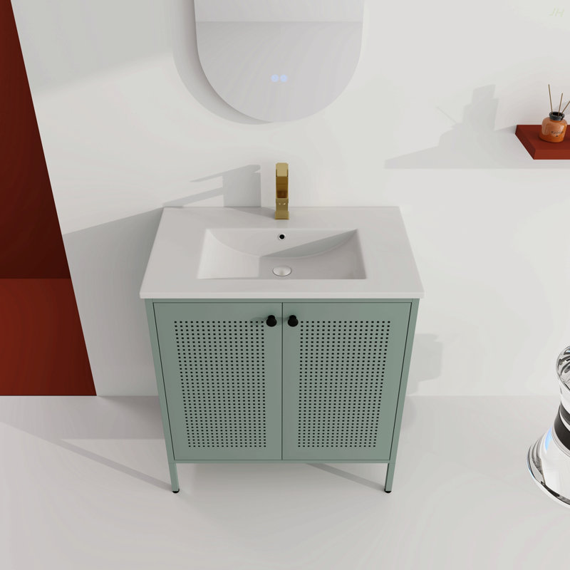 Meuble-lavabo autoportant de 30 po avec lavabo en céramique