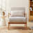 Modern Accent Chair with Wooden Frame and Cushioned Seat, Upholstered Lounge Chair for Living Room, Bedroom, and Office