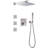 Solid Brass Thermostatic Shower System with 3 Body Sprays Jets and Handhel Shower (Valve Included)-69259176