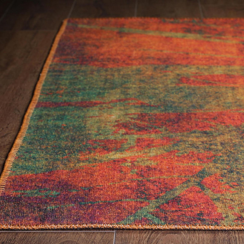 Loyalton Orange/Green Rug, Rectangle 150 x 230cm