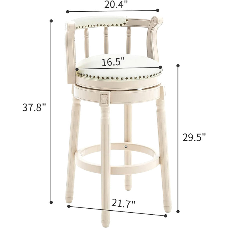 Tabourets de bar à hauteur d'assise en bois de 29,5 po (1 pièce)