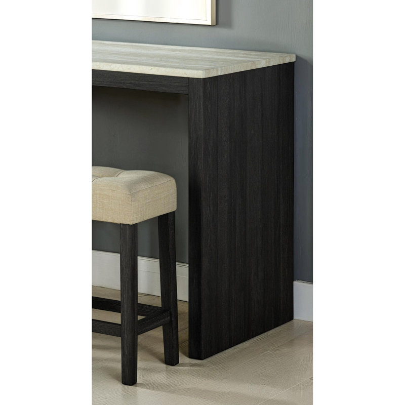 Contemporary 3pc Dining , Table And 2 Stools With Seats, Rectangular For Study Transitional Top Included, Design Room