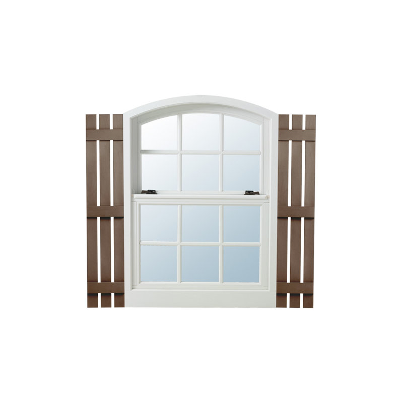 Alpha Brown Faux Wood 59" Spaced Exterior Vinyl Shutters